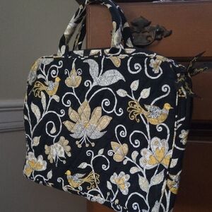 Vera Bradley Black and Yellow Floral Travel Bag